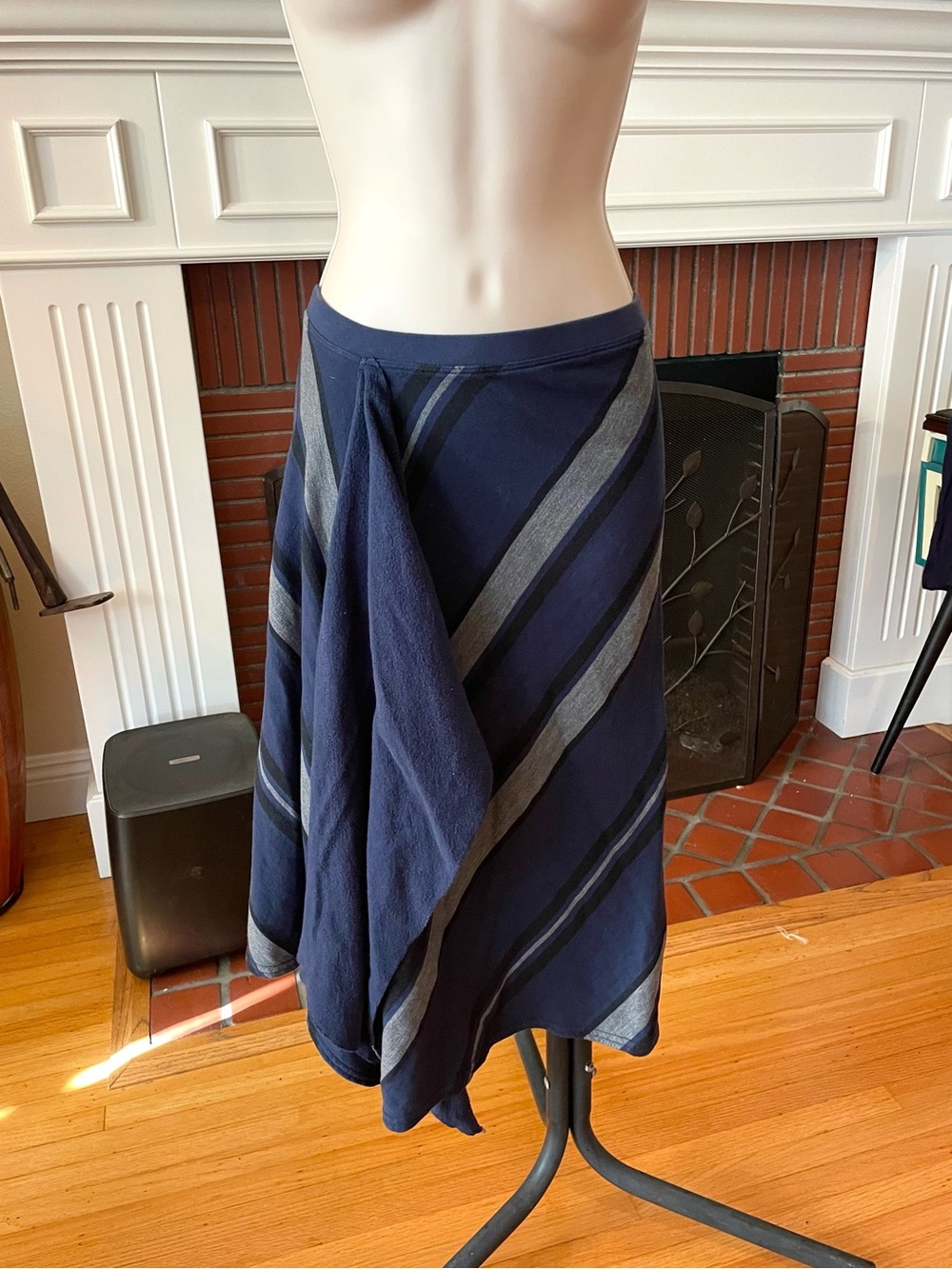 Hard Tail Blue & Gray Asymmetrical Skirt M